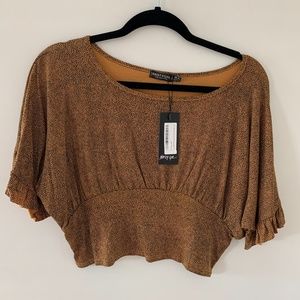 Nasty Gal Cropped Animal Print Shirt